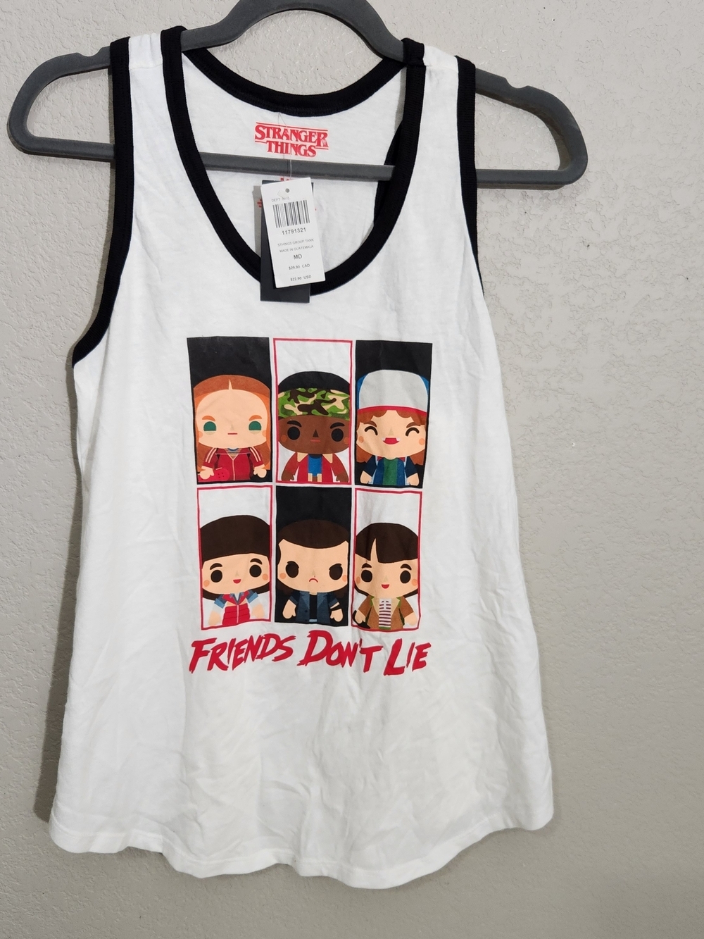 Kids White Ringer Tank Top - "Friends Don't Lie"